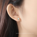 Trendy V Shape CZ S925 Silver Opal Stud Earrings